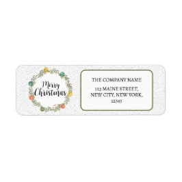 Etiqueta de festividad de la flor de la guirnalda 