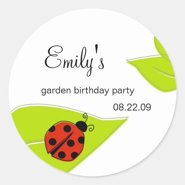 Etiqueta de Fiesta de Lady Bug (Anverso)