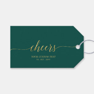Etiqueta de fiesta elegante con letras doradas y v