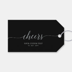 Etiqueta de fiesta Elegante Silver & Black Cheers