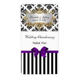 Etiqueta de Fiesta púrpura de Damasco de franja bl