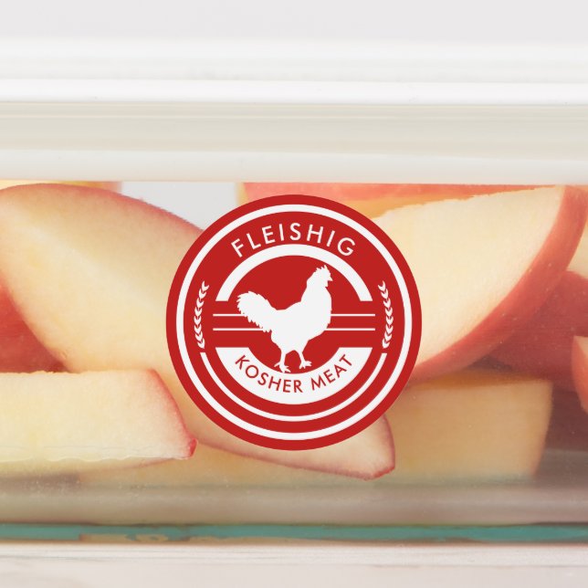 Etiqueta de filete rojo y blanco Kosher (Fijada)