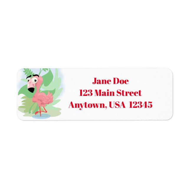 Etiqueta de flamenco rosa (Frente)