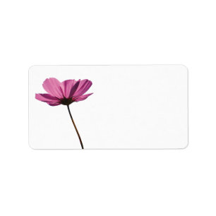 Etiqueta de flor rosa simple