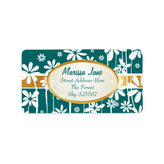 Etiqueta de Flores de Primavera Blanca