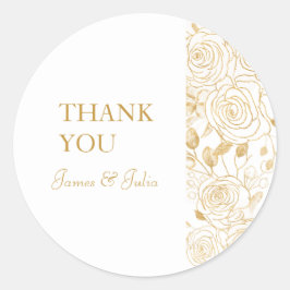 Etiqueta de flores doradas