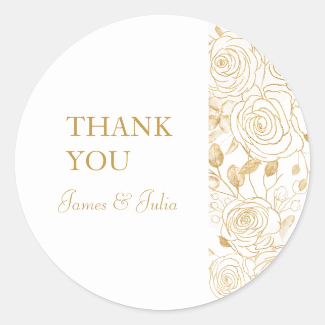 Etiqueta de flores doradas (Anverso)