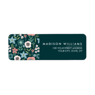Etiqueta de flores modernas mínimas personalizados