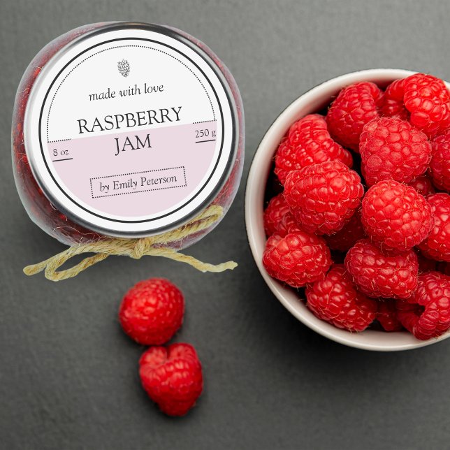 Etiqueta de frambuesa casera (raspberry jam)