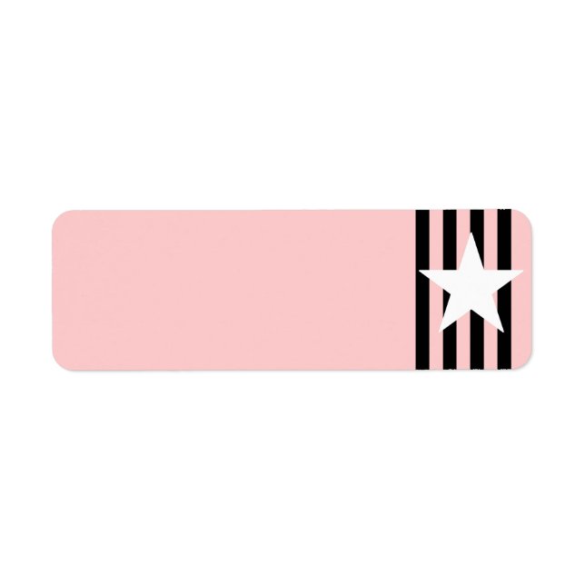 Etiqueta de franjas negras de estrella blanca (Frente)