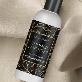 Etiqueta de frasco cosmético Black & Gold Floral 4
