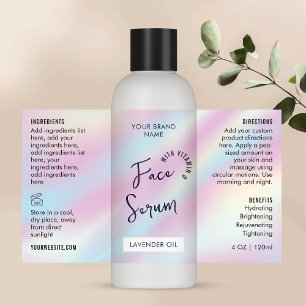 Etiqueta de frasco cosmético estilo holográfico 4 