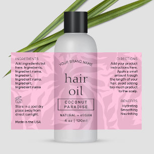 Etiqueta de frasco cosmético Feminine Pink Modern 