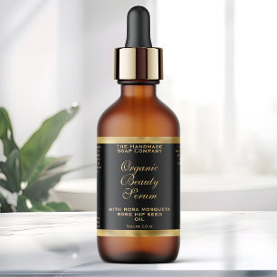 Etiqueta de frasco cuentagotas de cosméticos con l