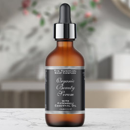 Etiqueta de frasco cuentagotas de cosméticos gris 