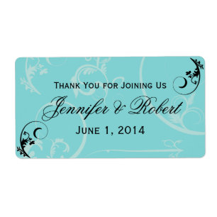 Etiqueta de frasco de agua con agua fluorescente t