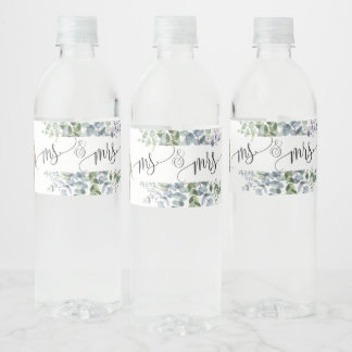 Etiqueta de frasco de agua de Mr & Mrs Eucalyptus