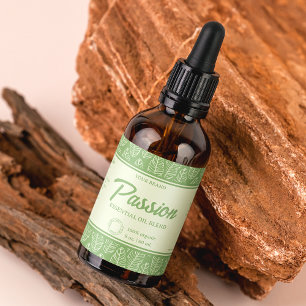 Etiqueta de frasco de cartón de cosméticos verdes 