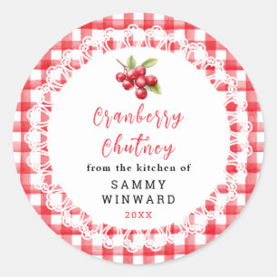 Etiqueta de Frasco de Chutney Casero de Arándano
