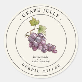 Etiqueta de frasco de conserva de Jalea de Uva Vin