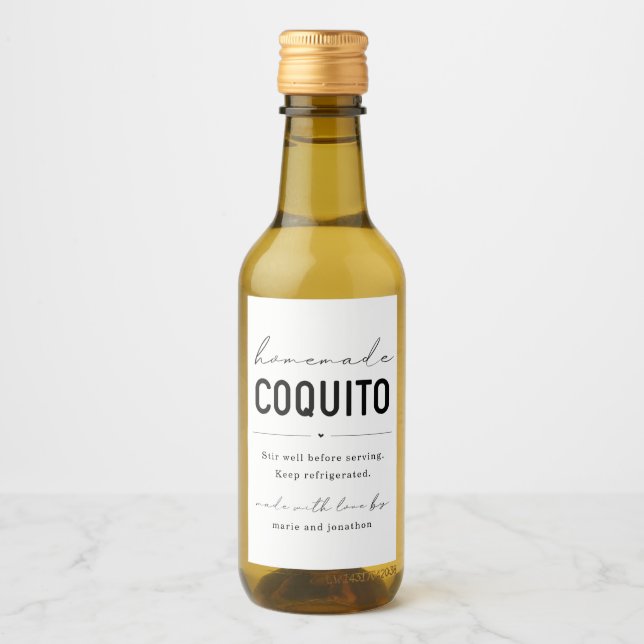 Etiqueta de frasco de coquito casera (Anverso)