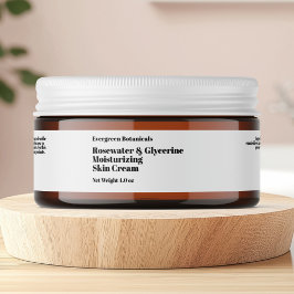 Etiqueta de frasco de cosméticos blancos modernos