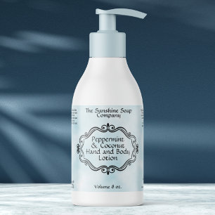 Etiqueta de Frasco de Cosméticos de Pergamino Azul