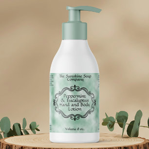 Etiqueta de Frasco de Cosméticos de Pergamino Verd