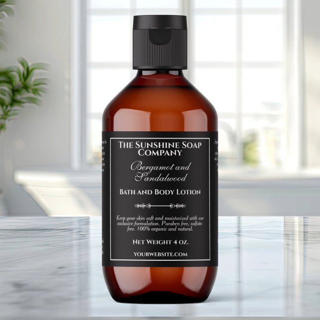 Etiqueta de frasco de cosméticos negros de estilo  (Subido por el creador)