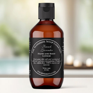 Etiqueta de frasco de cosméticos negros de estilo 