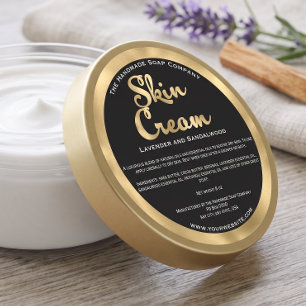 Etiqueta de frasco de crema para piel negra y dora