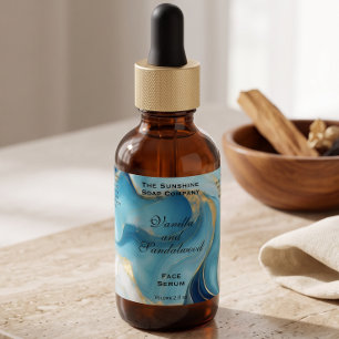 Etiqueta de frasco de cuentagotas de cosméticos de