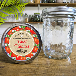 Etiqueta de frasco de enlatado de tomate
