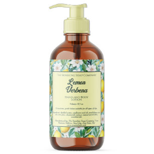 Etiqueta de frasco de flores blancas y lémones