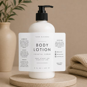 Etiqueta de frasco de loción corporal moderna de 8