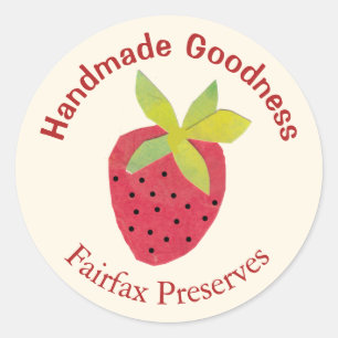Etiqueta de frasco de mermelada de fresa ilustrada