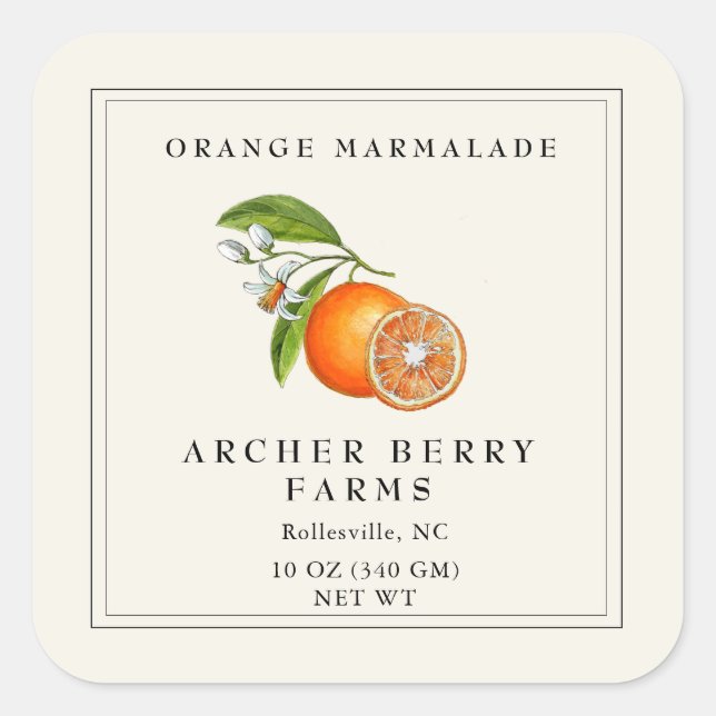 Etiqueta de frasco de mermelada de naranja de esti (Anverso)