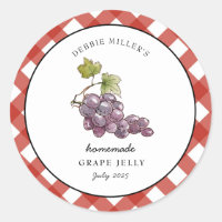 Etiqueta de frasco de mermelada de uva estilo camp