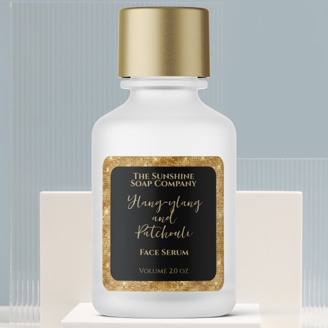 Etiqueta de frasco de Purpurina de oro negro (Subido por el creador)