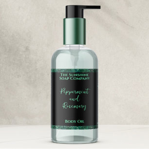 Etiqueta de frasco de Purpurina verde y cosméticos