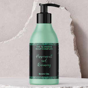 Etiqueta de frasco de Purpurina verde y cosméticos