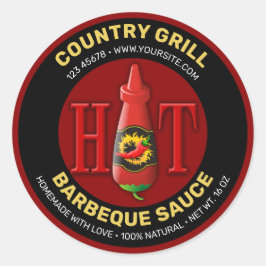 Etiqueta de frasco de salsa caliente