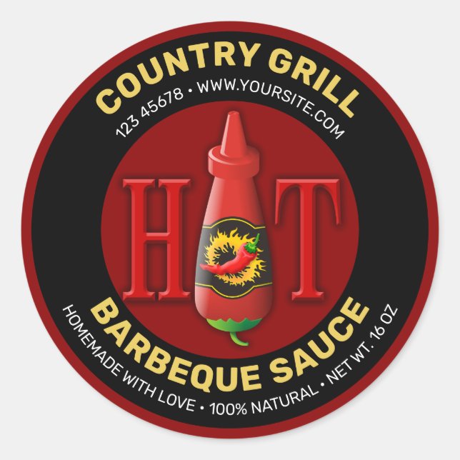 Etiqueta de frasco de salsa caliente (Anverso)