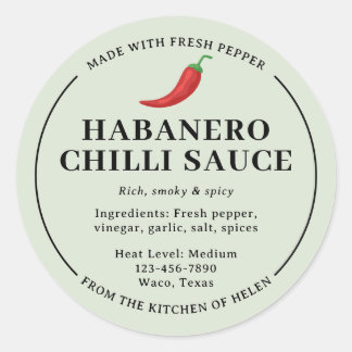 Etiqueta de frasco de salsa de chile habanero case