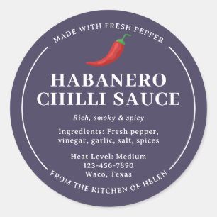 Etiqueta de frasco de salsa de chile habanero case