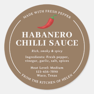 Etiqueta de frasco de salsa de chile habanero case