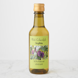 Etiqueta De Frasco De Vinagre Verde Y Púrpura