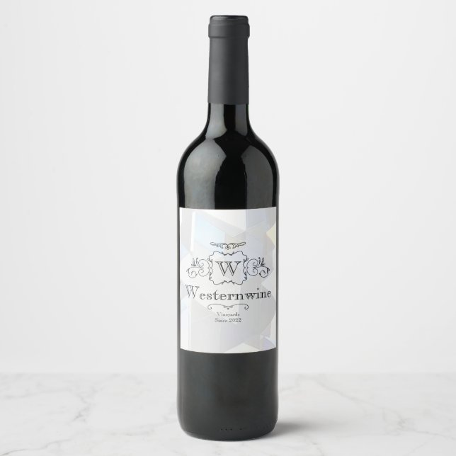 Etiqueta de frasco de vino de la familia blanca pe (Anverso)