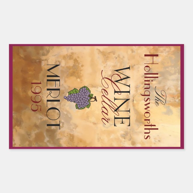 Etiqueta de frasco de vino personalizada (Anverso)