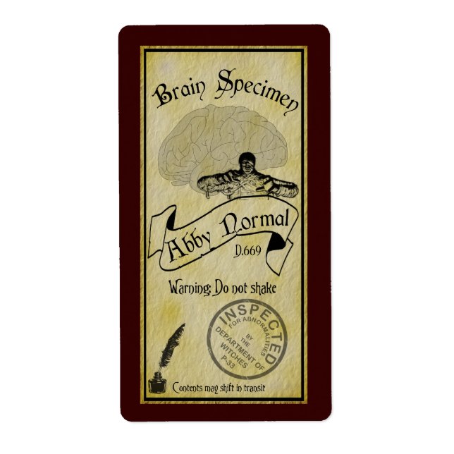 Etiqueta de frasco normal de Abby de Halloween (Frente)